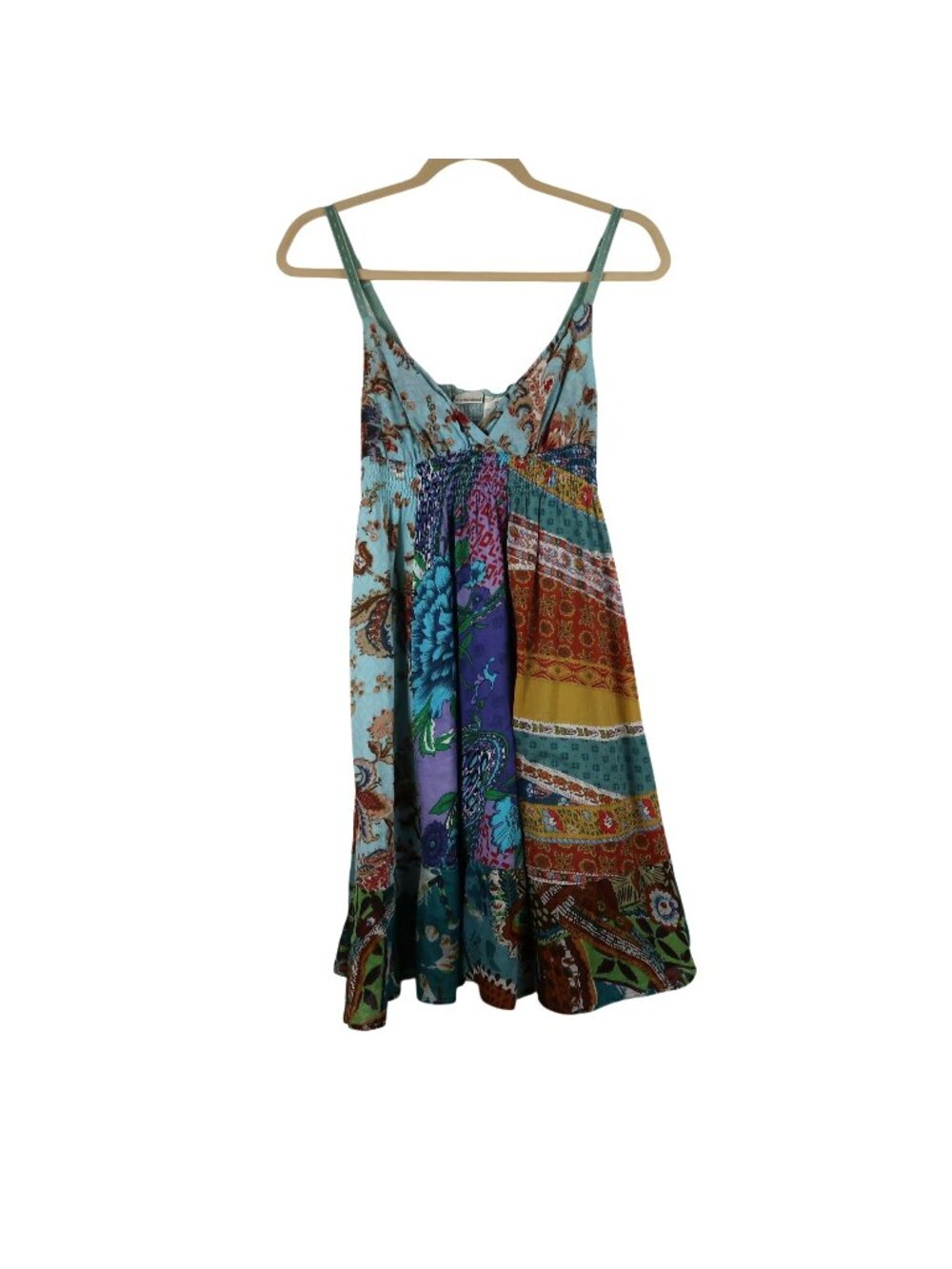 VTG Y2K S No Boundaries Junior Patchwork Sundress Babydoll Boho Style Cotton